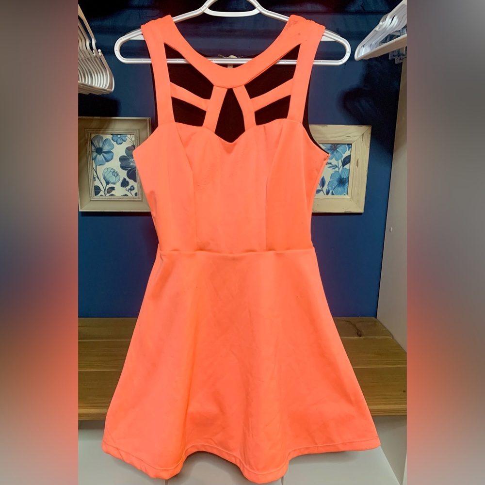 Charlotte Russe Pink Fit and Flare Halter Dress